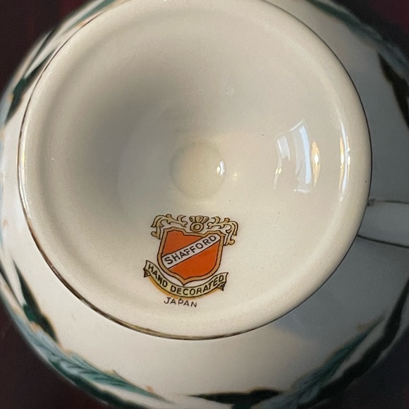 Shafford Japan Teal Green Leaf Teacup & Sauce - Picture 6 of 11